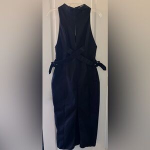 ASOS Design Women's Sexy Black  Sleeveless Sheath Dress with Waist Tie, 8